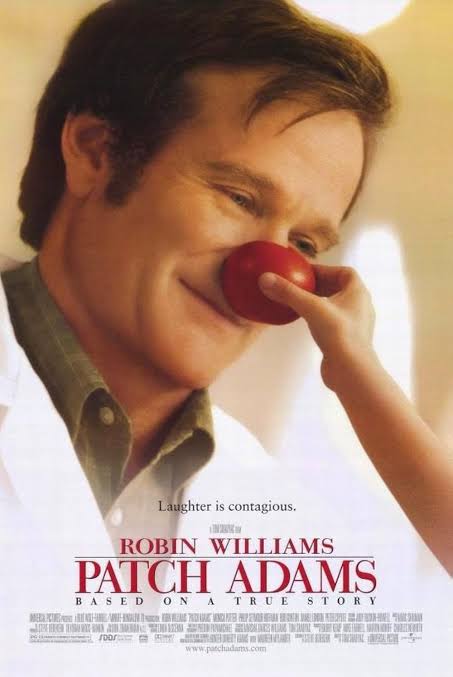 Cartel oficial de Patch Adams (1998), con Robin Williams